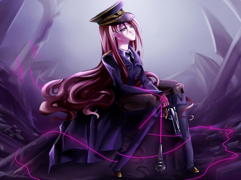 Anime Woman in Uniform — Purple