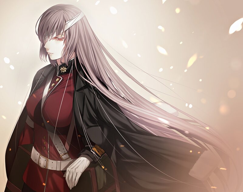 Anime Woman in Uniform — Red, Dramatic