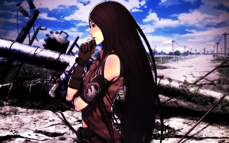 Anime Woman in Wasteland