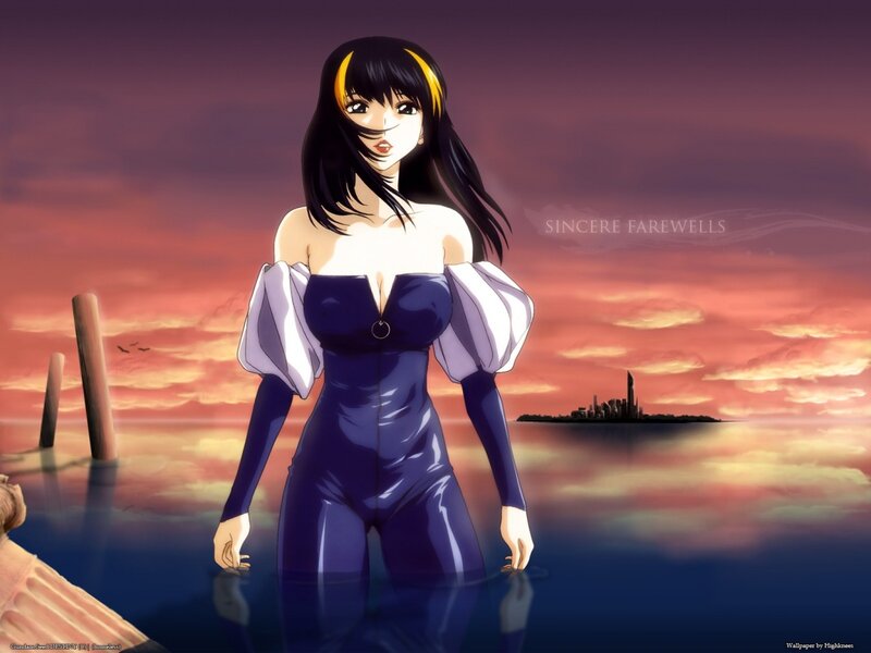 Anime Woman in Water — Purple