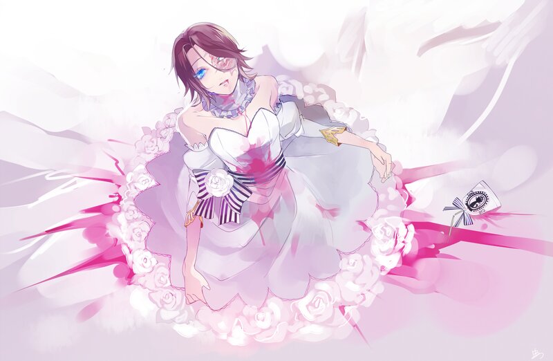 Anime Woman in Wedding Dress — Pink