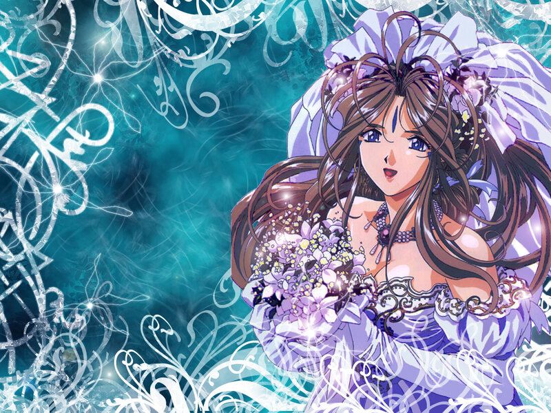 Anime Woman in Wedding Dress — Purple