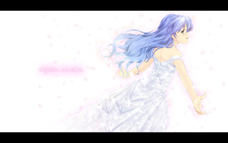 Anime Woman in Wedding Dress — White, Serene, Spring