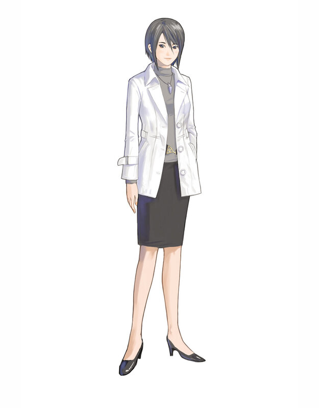 anime woman in white coat