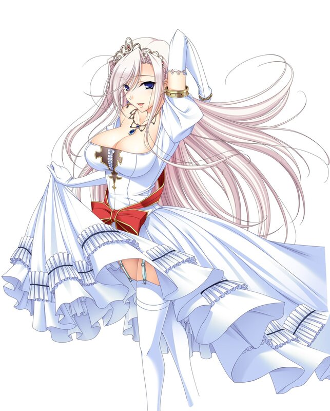 anime woman in white dress