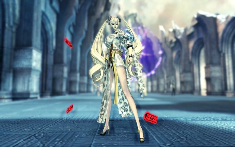 Anime Woman in White Dress — Blue, Dramatic, 3d Render