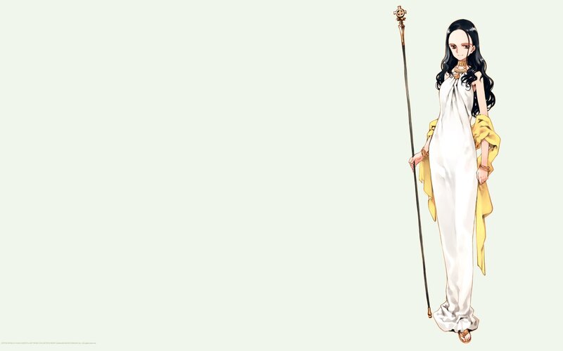 anime woman in white gown