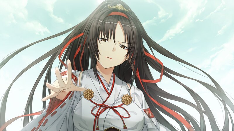 Anime Woman in White Kimono — Calm, Afternoon