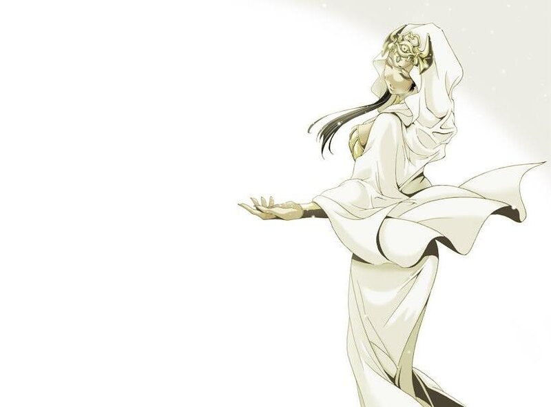 Anime Woman in White Robe — Serene