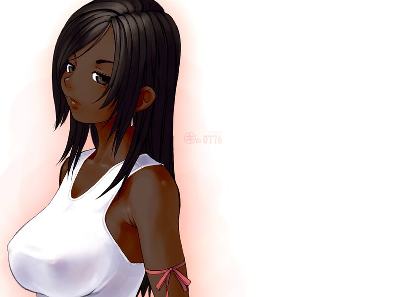 anime woman in white top