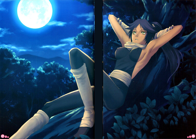Anime Woman Lying Down — Blue