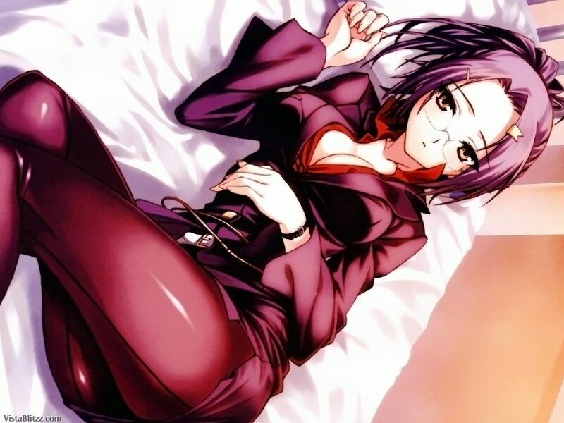 Anime Woman Lying Down — Purple, Calm