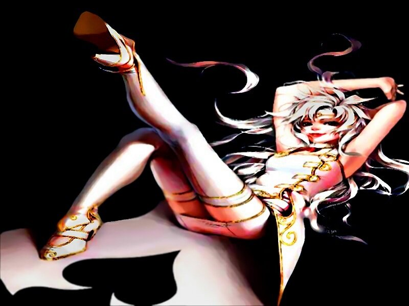 Anime Woman Lying Down — White
