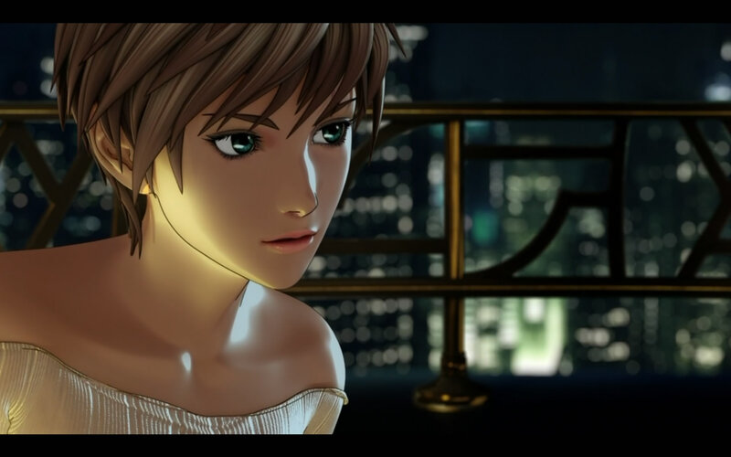 Anime Woman on Balcony — Brown