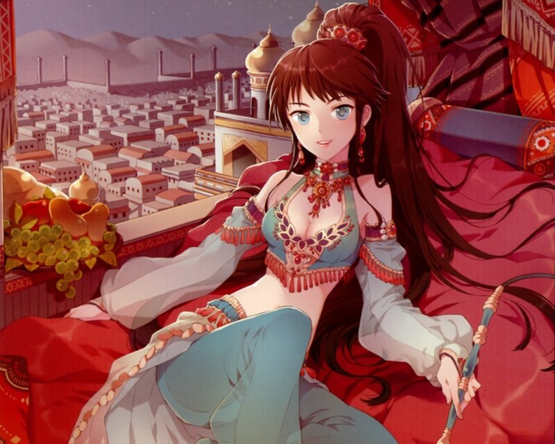 Anime Woman on Balcony