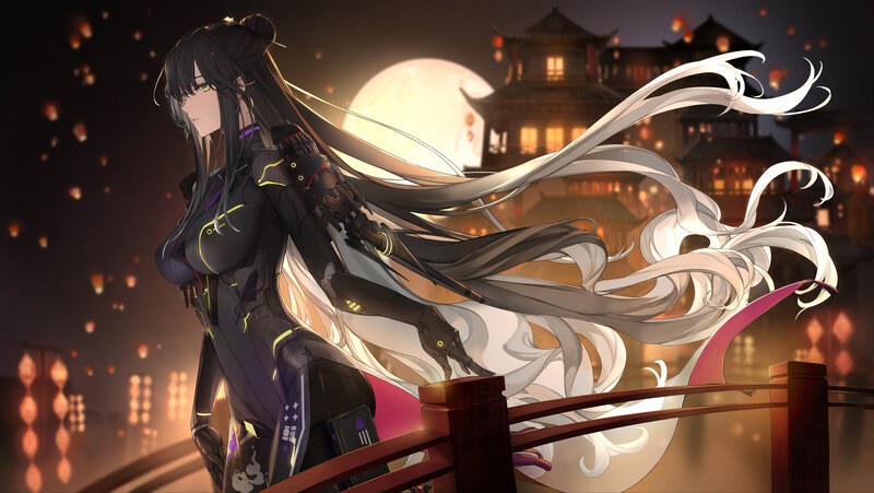 Anime Woman on Bridge
