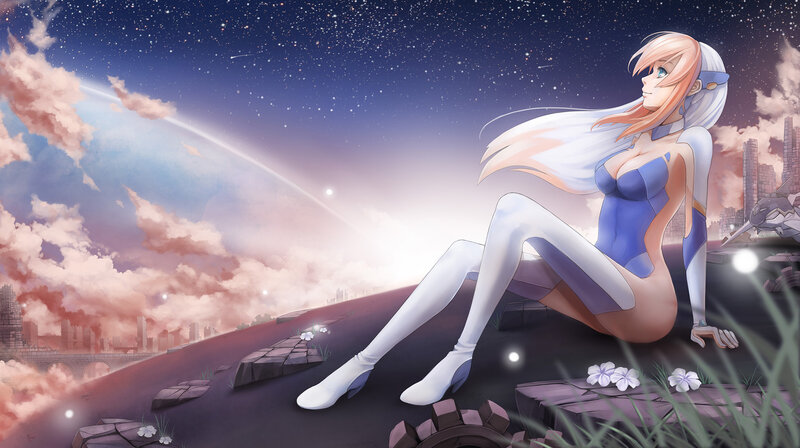Anime Woman on Hill
