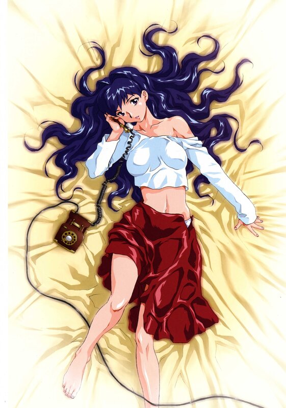 Anime woman on phone