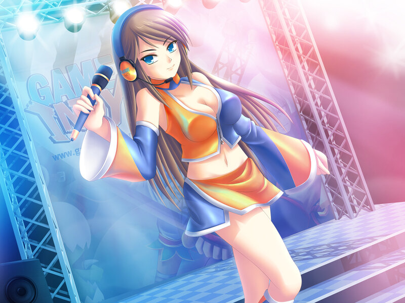 Anime Woman on Stage — Blue