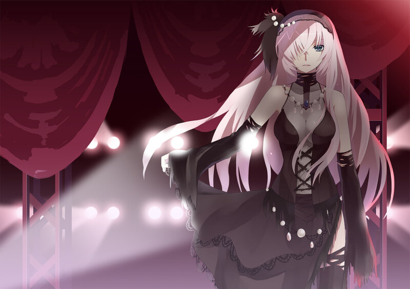 Anime Woman on Stage — Purple