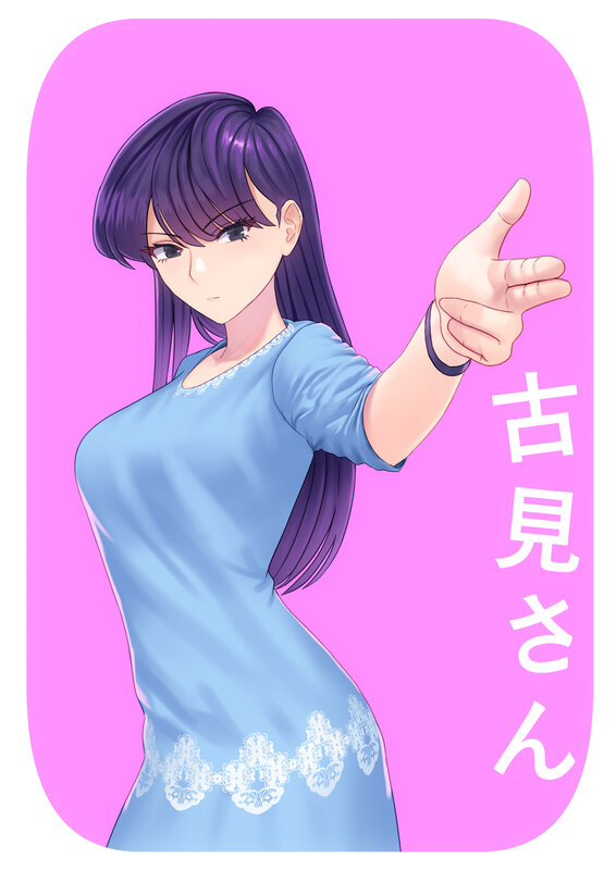 Anime Woman Pointing — Pink
