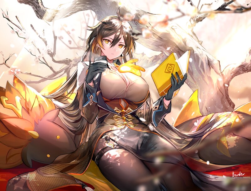 Anime Woman Reading Book