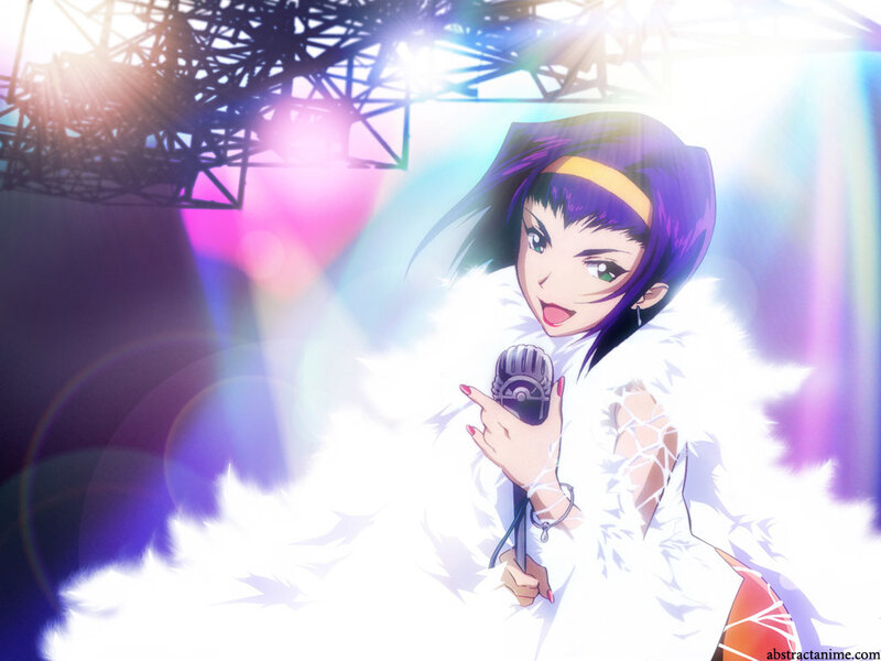 Anime Woman Singing — White