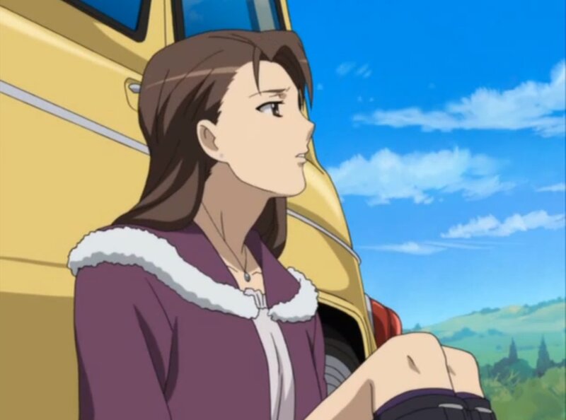Anime Woman Sitting — Purple, Calm