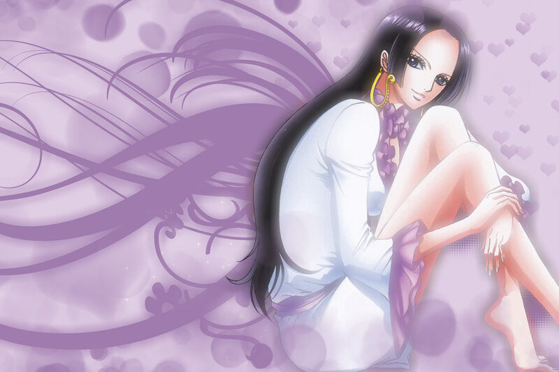 Anime Woman Sitting — Purple