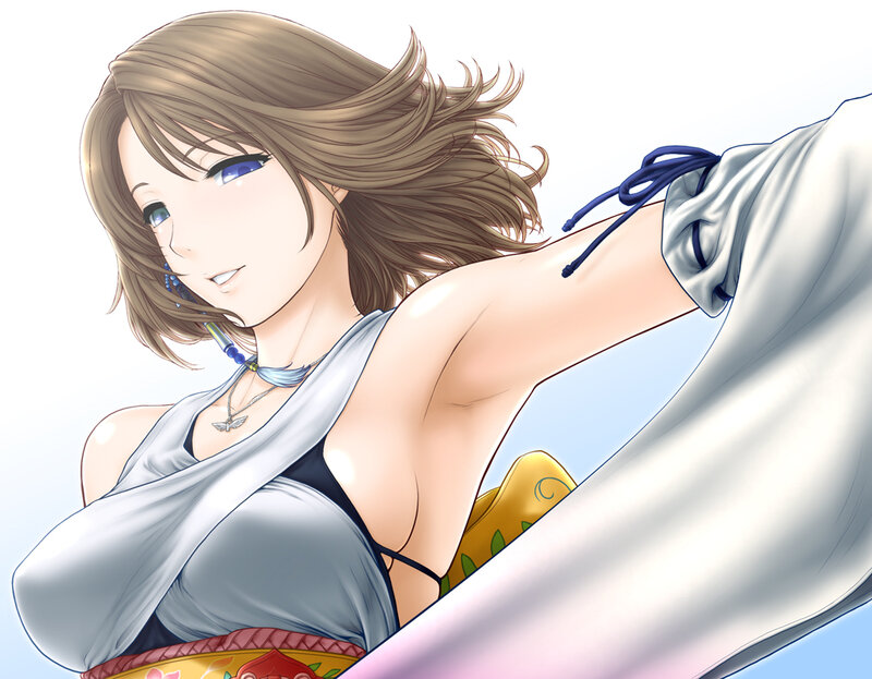 Anime Woman Stretching — White