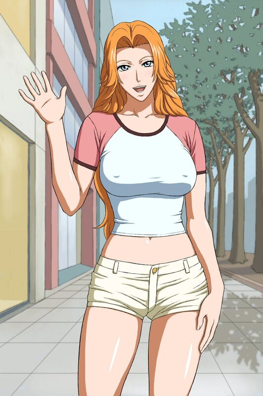 anime woman waving