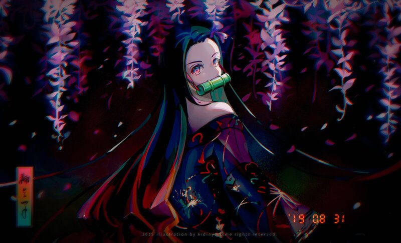 Anime Woman with Bamboo