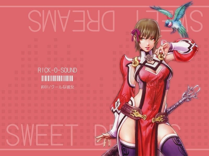 Anime woman with bird companion
