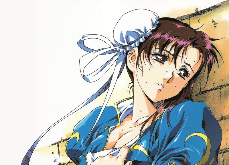 Anime Woman with Blue Bow