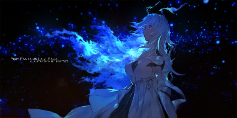 Anime Woman with Blue Energy