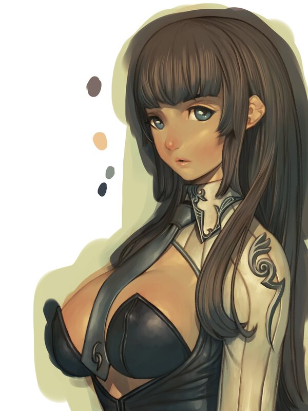 anime woman with blue eyes