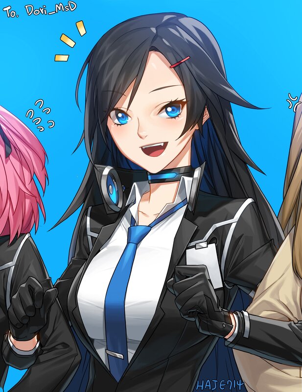 Anime Woman with Blue Eyes — Energetic
