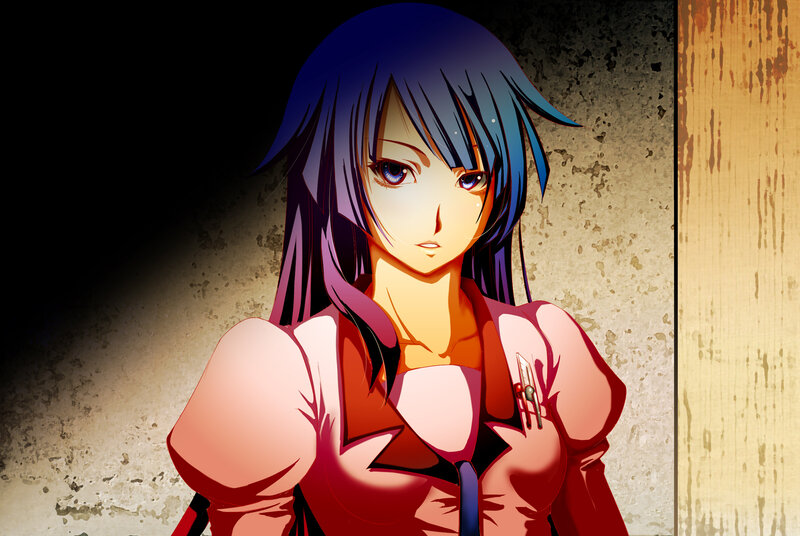 Anime Woman with Blue Hair — Dramatic