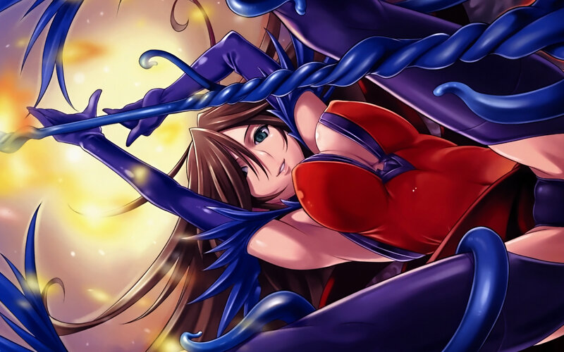 Anime Woman with Blue Tentacles