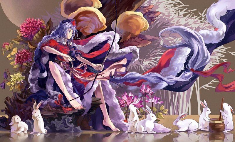 Anime Woman with Bow — Purple, Serene