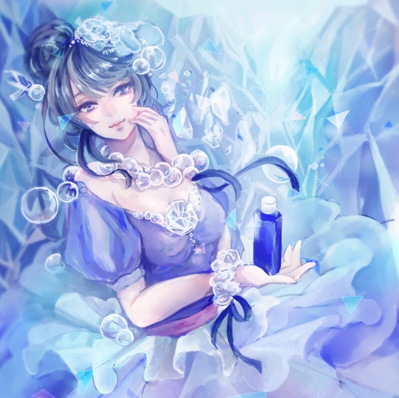 Anime Woman with Bubbles