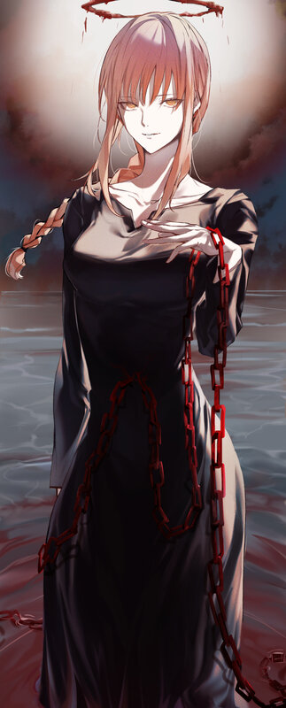 Anime Woman with Chains — Black, Dramatic