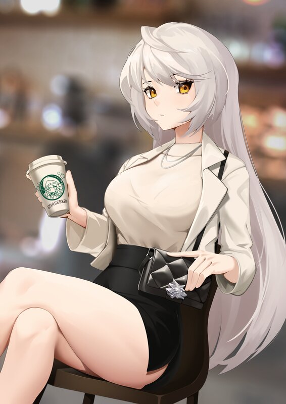 Anime Woman with Coffee