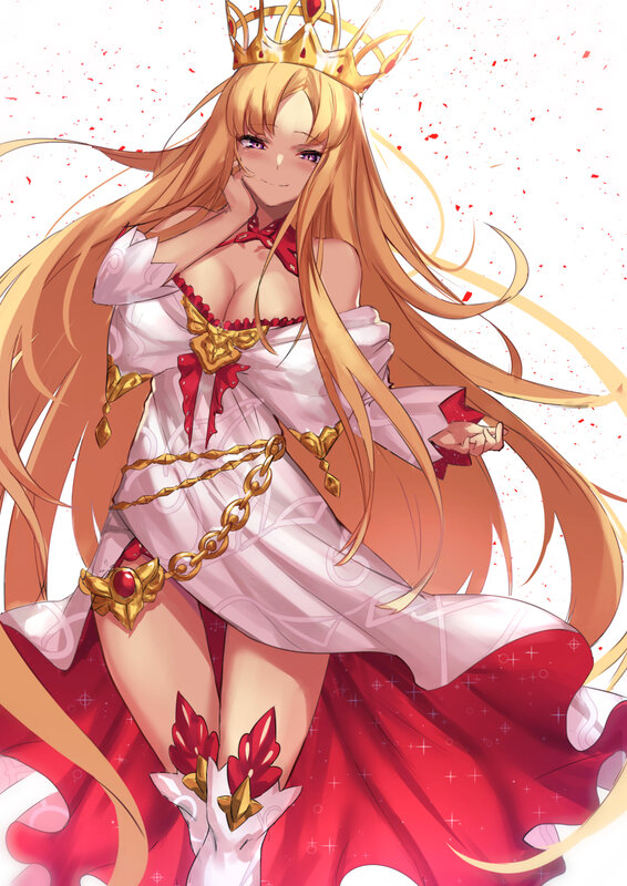 Anime Woman with Crown — Red