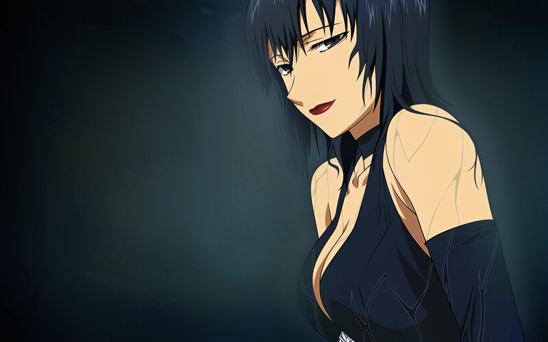 anime woman with dark hair