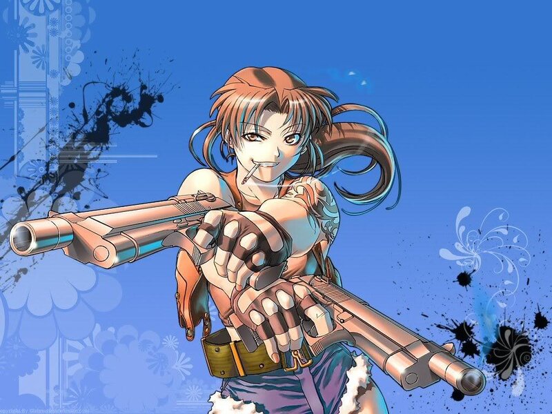 Anime woman with dual guns