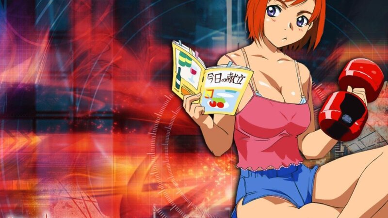 Anime Woman with Dumbbells