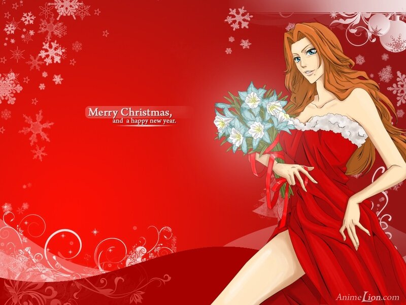 Anime woman with flowers