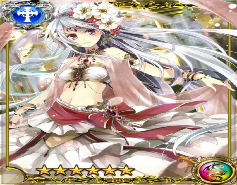 Anime Woman with Flowers — White, Serene