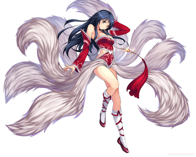 Anime Woman with Fox Tails